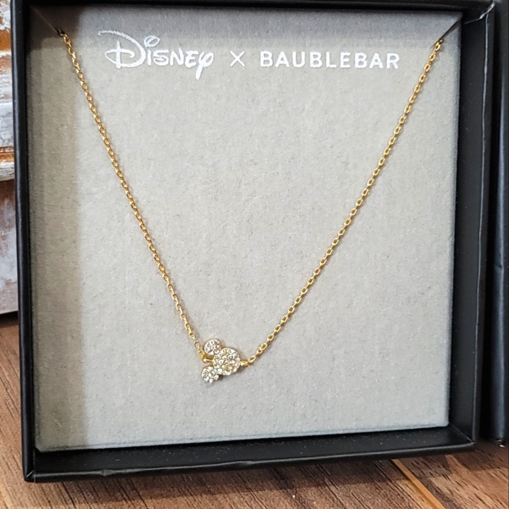 Disney x Baublebar Mickey Mouse Cubic 18K Gold Plated Sterling Silver Necklace - Picture 5 of 5